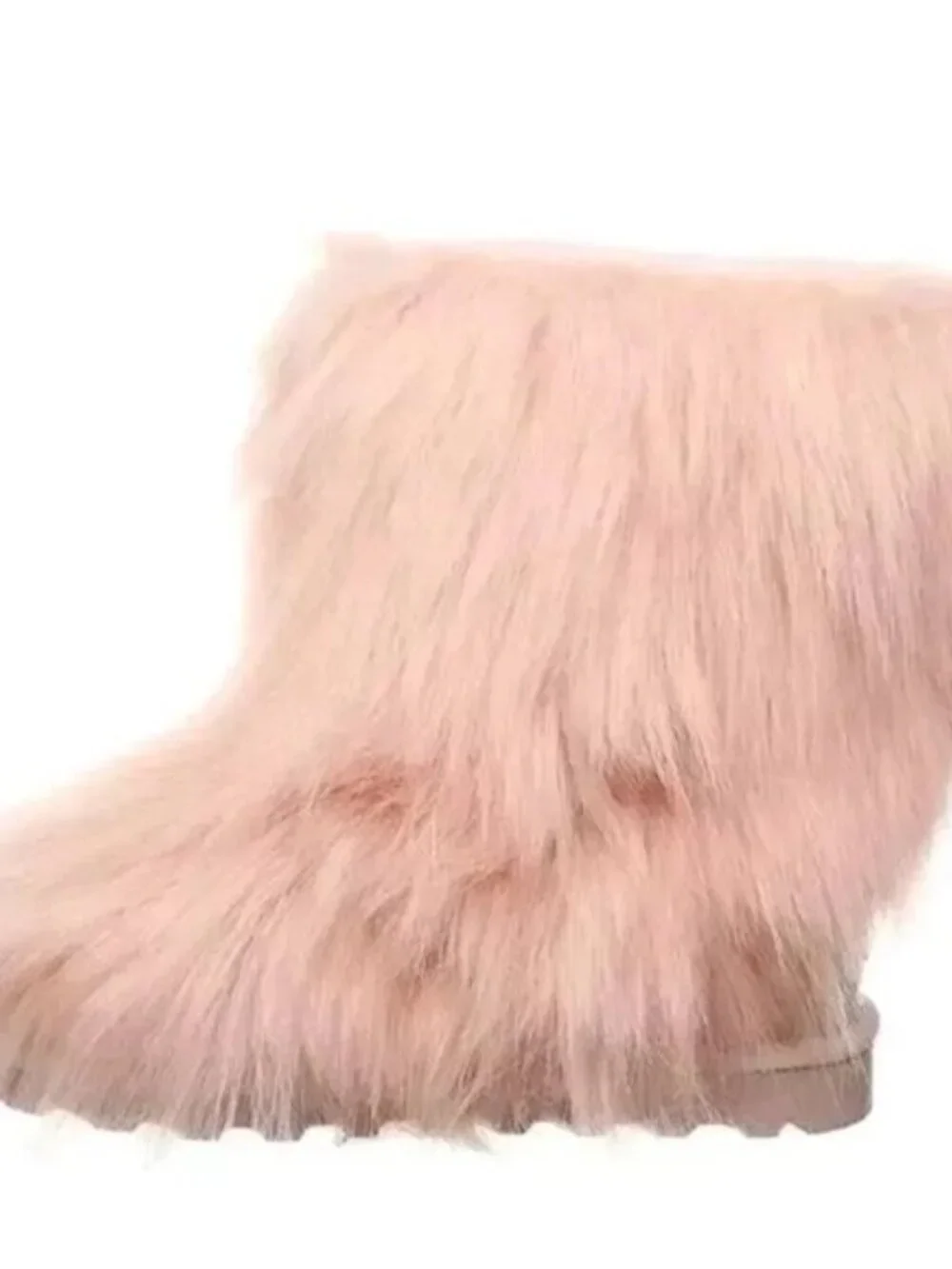Bearpaw Sasha Pink Fur Wool Sheepskin Fur Boho Sherpa Chewbacca Boots 8 NEW
